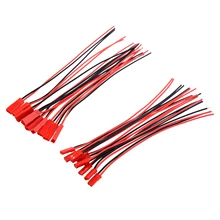 10 pares JST Conector de Linha de Cabo de 150mm Masculino + Feminino para RC BEC Lipo Bateria Drop Shipping