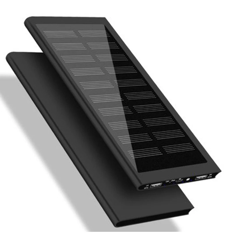 2018 20000mah Solar Power Bank For iPhone X 8 Samsung Portable Charger Solar Charger Dual USB Power Bank External Battery Pack