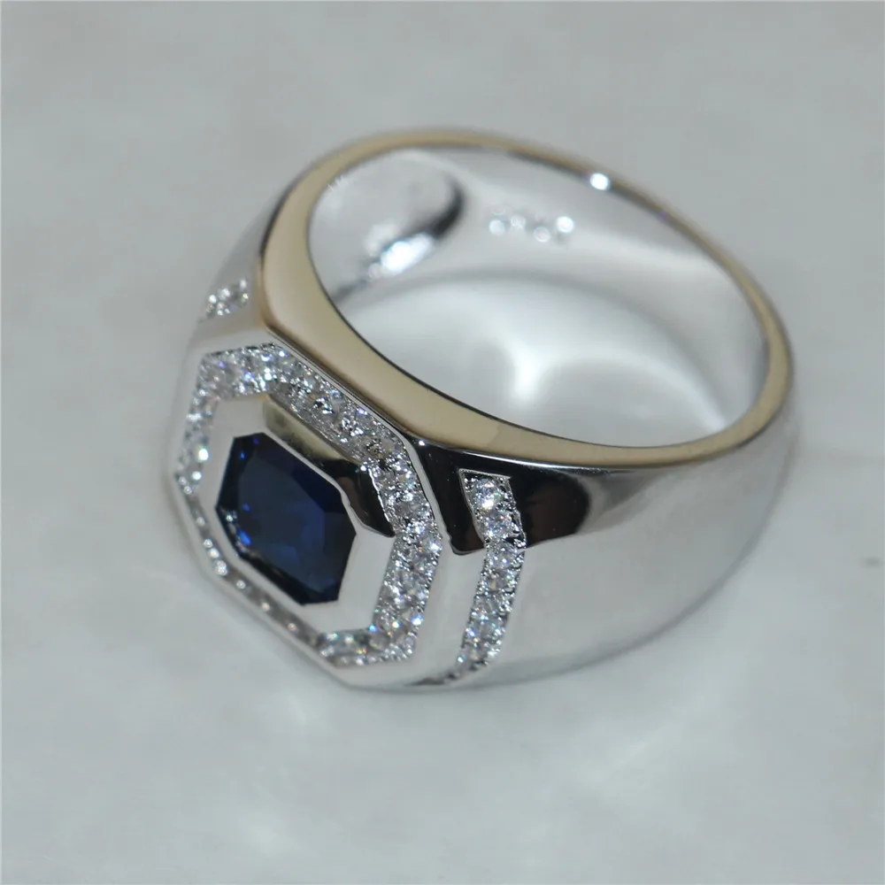choucong Jewelry Size 8,9,10,11,12,13 Men's Luxury Silver Blue 5a Zircon Stone Rings Engagement Wedding Band ring boys