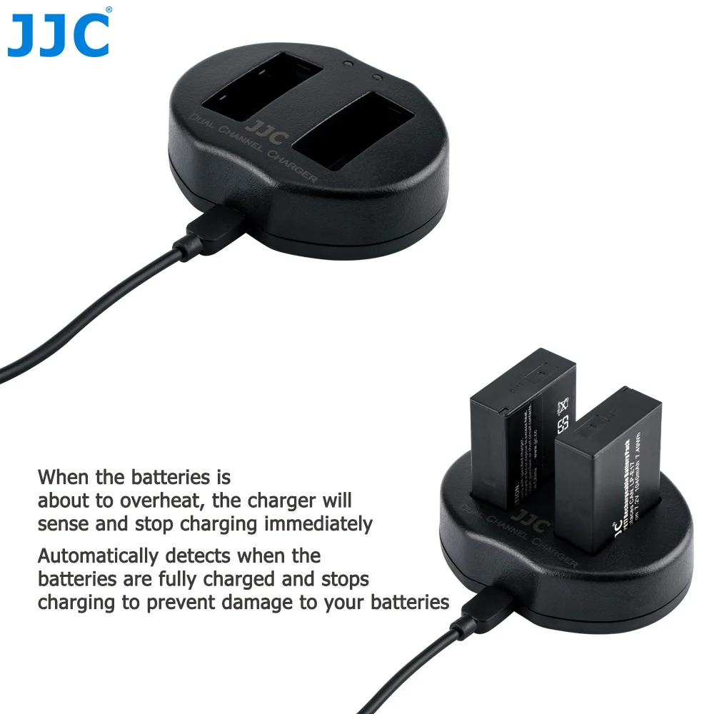 JJC USB Dual Battery Charger for Canon M100/EOS 77D/800D/760D/750D/200D