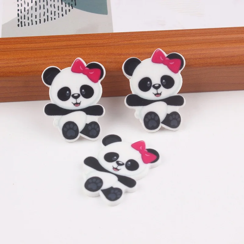 

10PCS Mix Resin Charm Panda Charms For SLIME Rubber Band Hair Pin Brooch Decoration