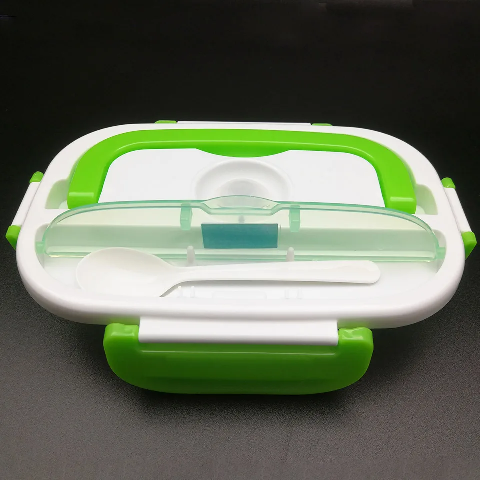 Electric Heated Food Container Plastic Portable 220110V Heated Lunch Box Containers With Compartments Bento Warmer EUUS Plug  3