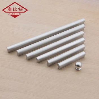 

AOBT Aluminum Alloy Silver Drawer Door Handles 96mm 128mm 224mm Brushed Long American Cabinet Single Hole Wardrobe Handle Pulls