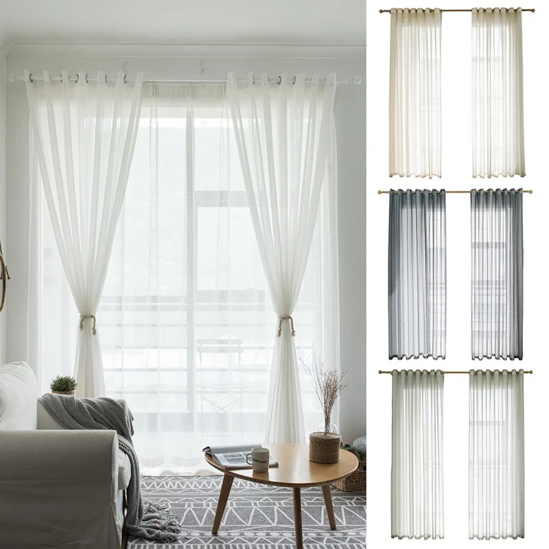 

2019 Japanese Style Cotton Linen Tulle Curtains Modern Curtains For Living Room Bedroom Window Voile Curtains
