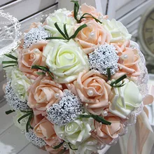 Пользовательские Искусственные Свадебные цветы невесты букеты романтическая свадебная брошь букеты свадебные аксессуары