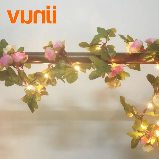 2 2m 25 Led Pink Rose Flower Garland Battery Operate Copper 2 2m 25 Led Pink Rose Flower Garland Battery Operate Copper Fairy String Lights For Christmas Wedding Decoration Party Event