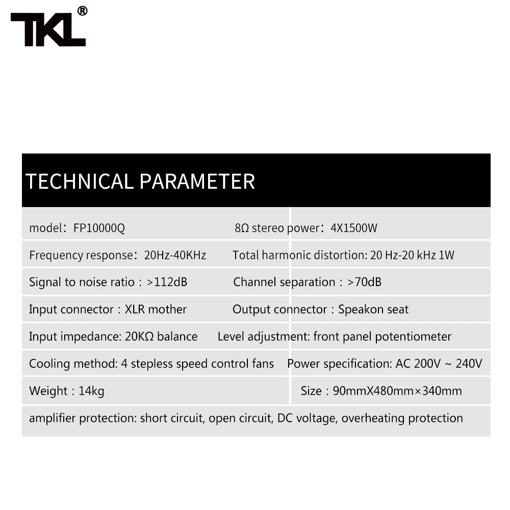 TKL PH2 power amplifier 2 channels 1300w x2
