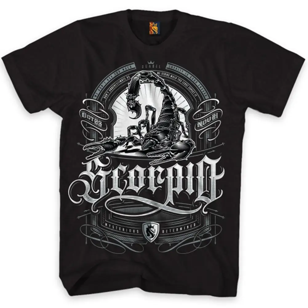 OG Abel OGABEL Men�s Scorpio Zodiac T Shirt Black Tee