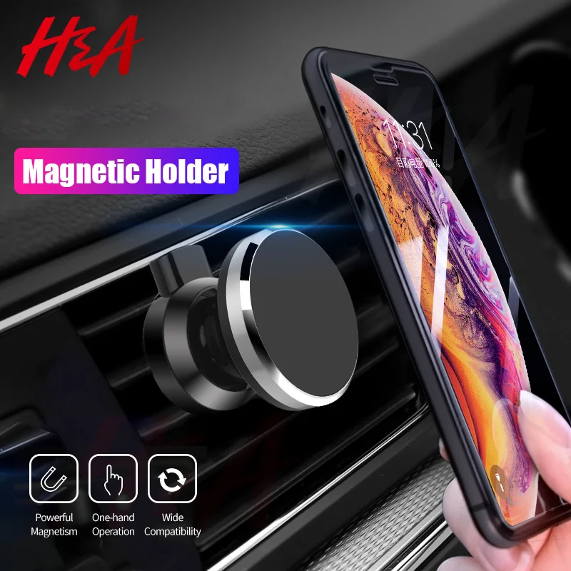 

H&A Universal Magnetic Car Phone Holder For iPhone X XS Max Phone Holder Stand For Samsung S9 S8 Plus GPS Bracket Phone Stand