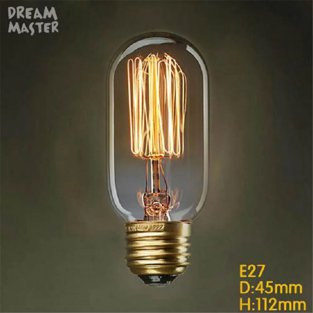 

220V Hot Sale Vintage Edison Bulb Light Lamp T45 E27 Squirrel Vintage Incandescent Lamp Decor Light Bulb Warm White Wholesale