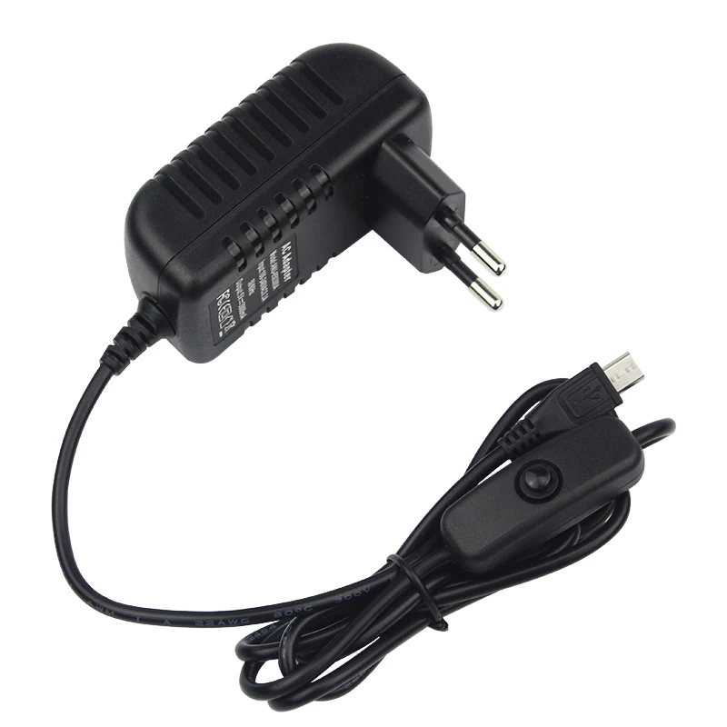 

Raspberry Pi 3 Model B+ Power Adapter 5V 3A Power Supply with Micro USB and ON OFF Switch Power Charger for Raspberry Pi 3