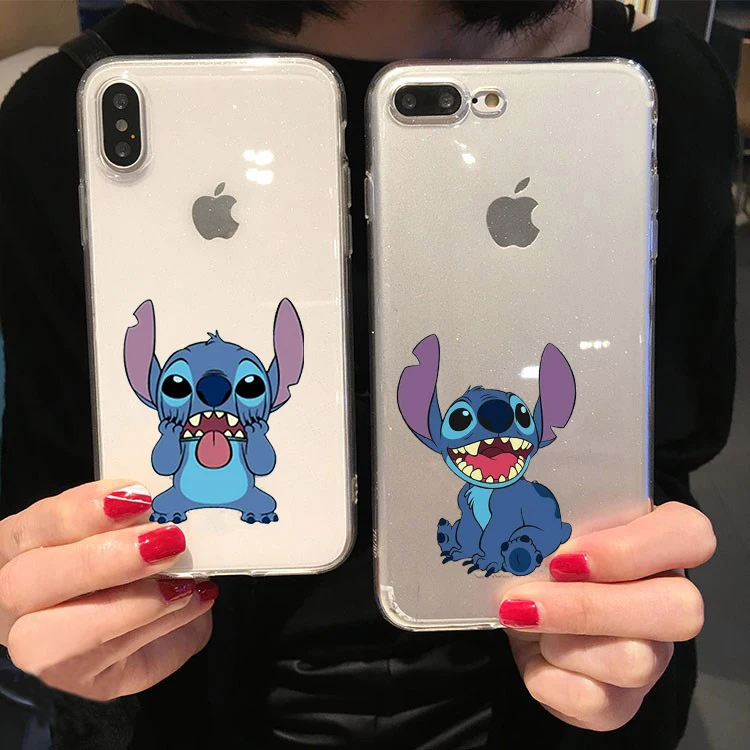 

Lovely Stich Cartoon Coque For iPhone 7 8 5S SE 6 6S 7 Plus 8 Plus Luxury Case Silicone Transparent Cases for Samsung s6 s7 s8