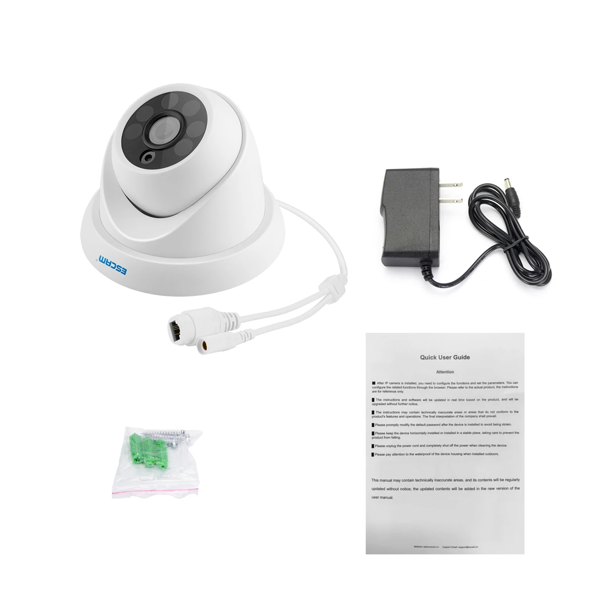 ESCAM QH001 ONVIF H.265 1080P P2P ИК купольная wifi ip-камера с функцией интеллектуального анализа 3D цифровая камера видеонаблюдения с шумоподавлением