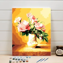 DIY Рисование по номерам посылка цветы картины настенные панно для гостиная украшения творческие ремесла 40x50 см взрослых