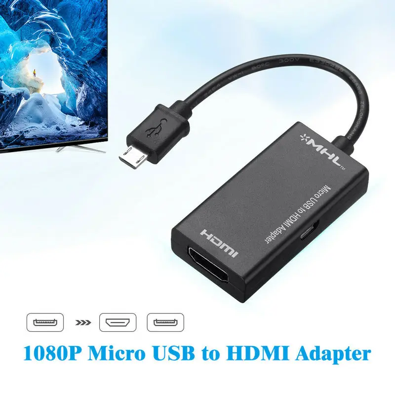 

Mini Mirco USB Adapter Micro USB 2.0 MHL To HDMI Cable HD 1080P For Android for Samsung HTC LG Android HDMI Converter