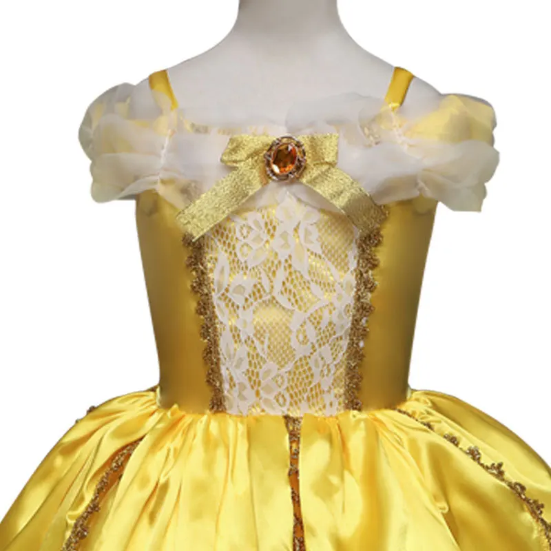 Красота и чудовище Платье для косплея Хеллоуин костюм Belle Платье принцессы для девочек маскарадные карнавальные Детские ролевая игра