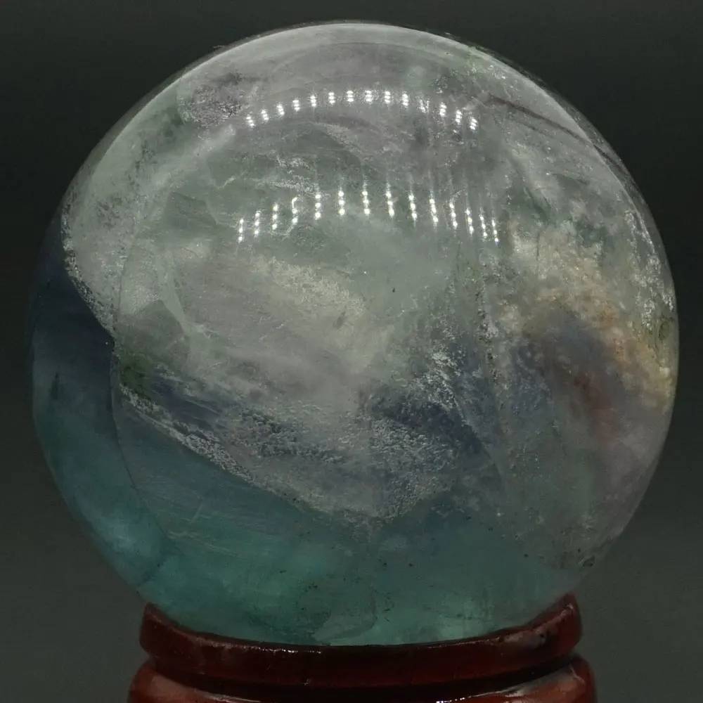 

40MM Natural Gemstone Fluorite Sphere Crystal Ball Reiki Healing Globe Home Decor