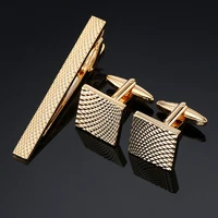 High Quality Cuff links necktie clip for tie pin for men's gift Classic pattern tie bars cufflinks tie clip set Men Jewelry 5