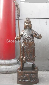 

xd 00356 30" China bronze copper carved Dragon Gen. GUANGONG buddha Sculpture Statue