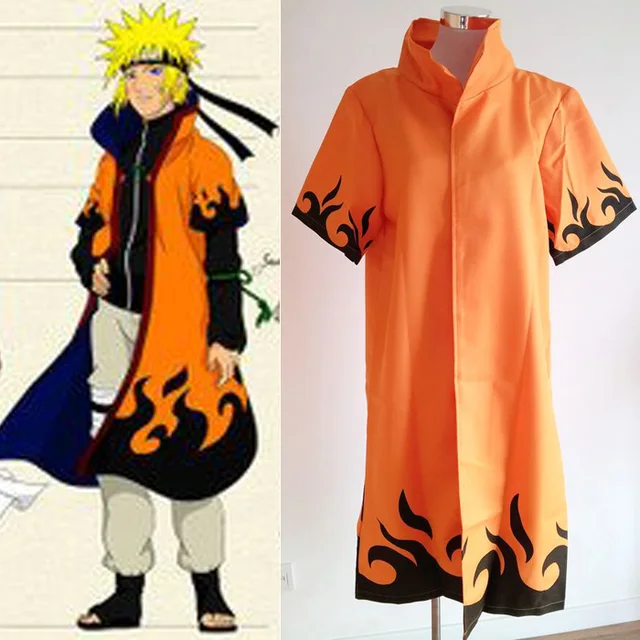 Anime Naruto Cosplay Costume NARUTO Uzumaki 6th Hokage Cloak Long Robe