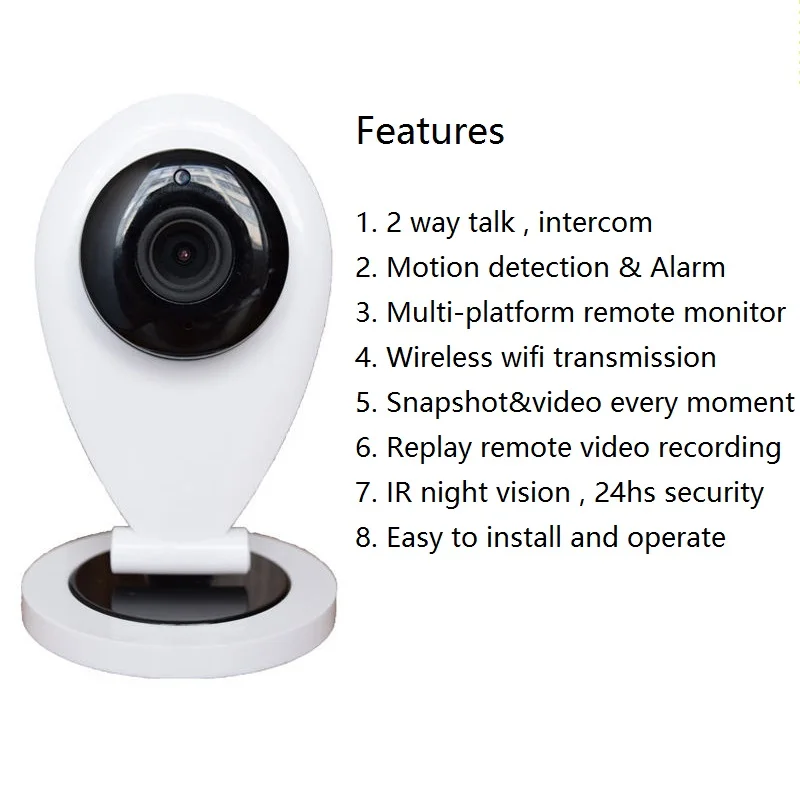 IP камера радиоуправляемая с ИК подсветкой 720P Wi Fi|video nanny|ir night visionmotion detection |