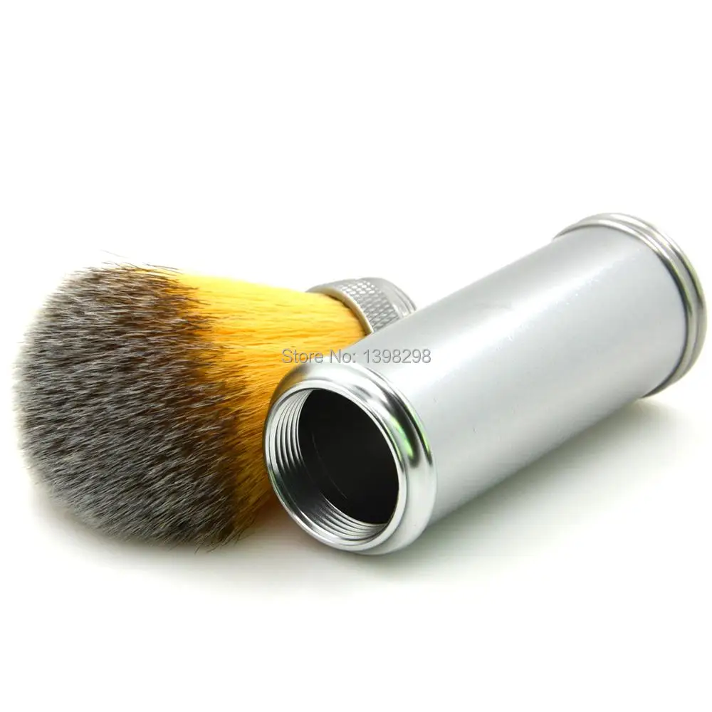 CSB Synthetic Hair Aluminium Handle Travel Shaving Brush for Men Beard Shave Barbershop Brush 2