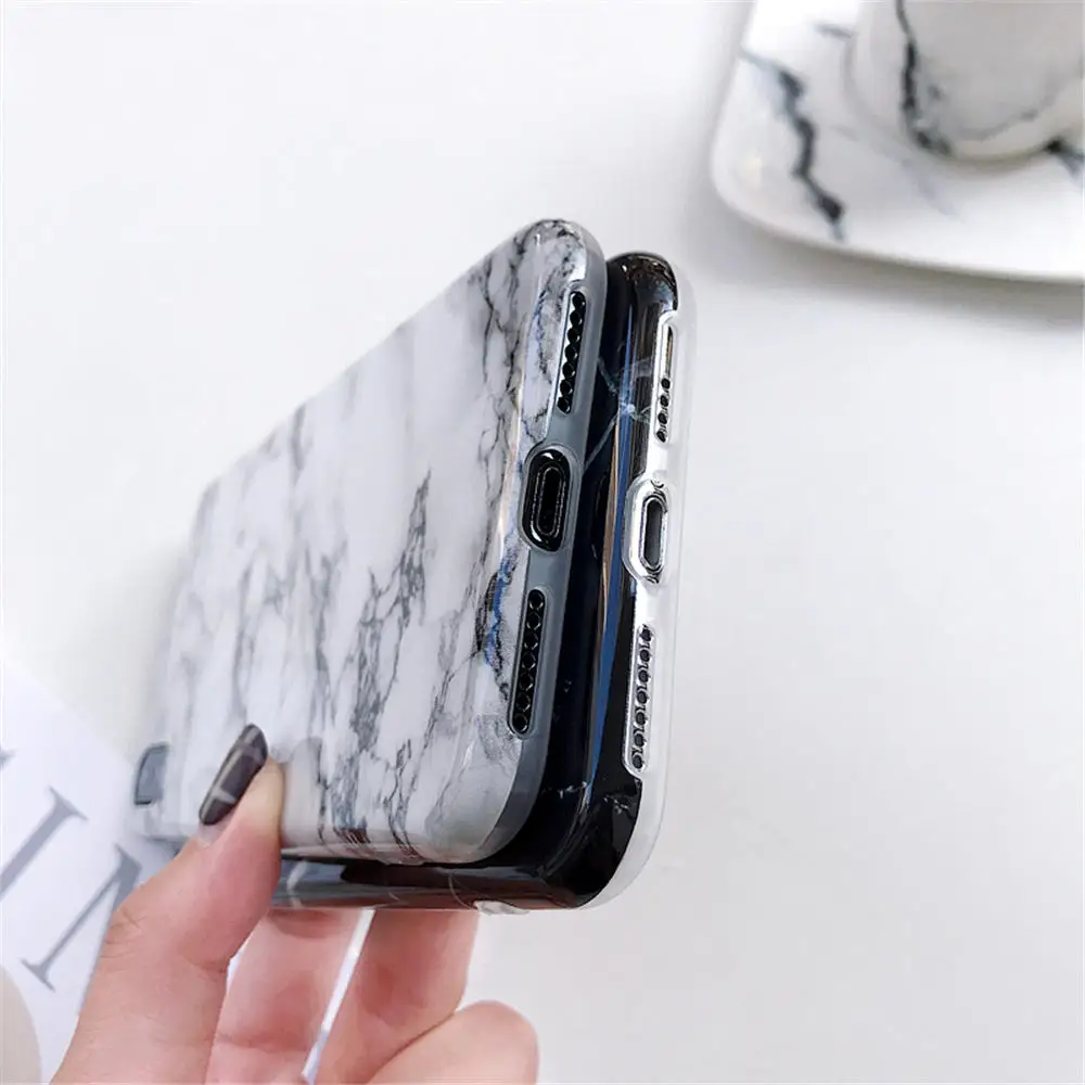 Funda de teléfono de silicona de mármol de lujo para iphone XS Max X XR 7 8 6 6S Plus funda suave cubierta trasera de TPU 8 para iphone 7 Plus Funda