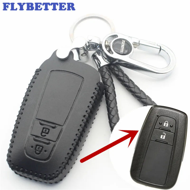 FLYBETTER чехол из натуральной кожи с 2 кнопками для Toyota CHR/C HR/2017 Prius автомобильный