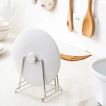 

Double Layer Gadgets Stainless Steel Pan Pot Cover Lid Rack Stand Spoon Holder Cabinet Storage Cookware Organizer