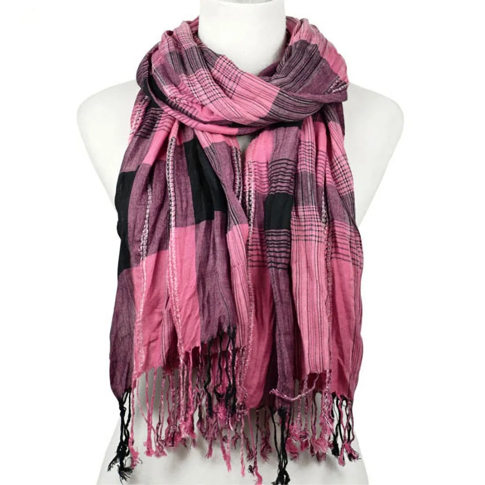 AOLOSHOW Vintage Style Large Scarves for Women Long Cotton Winter Blend