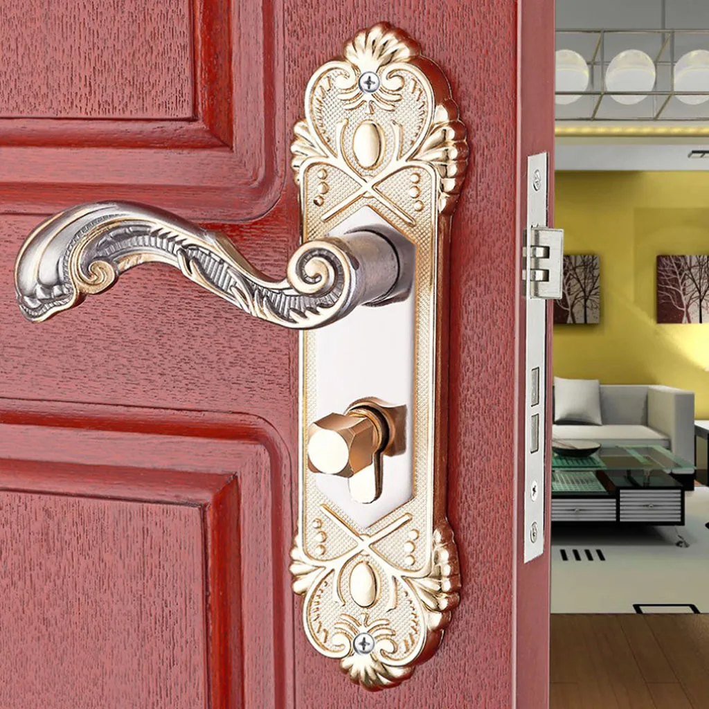 

Entrance Lever door handle [with Three keys] for office or front door #3