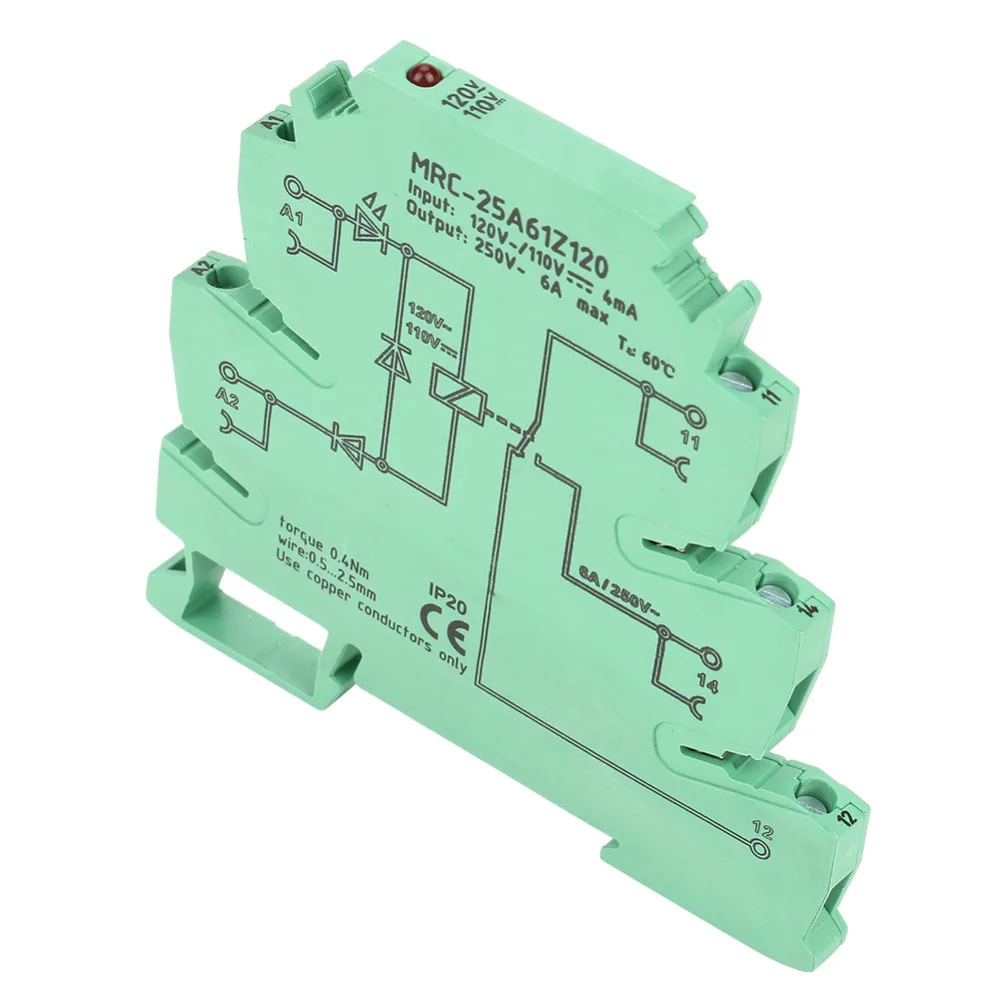 MRC-25A61Z120 PLC электромагнитный контакт интерфейс релейный модуль вход 110VDC/120VAC выход 250VAC 6A ультра-тонкий PLC реле