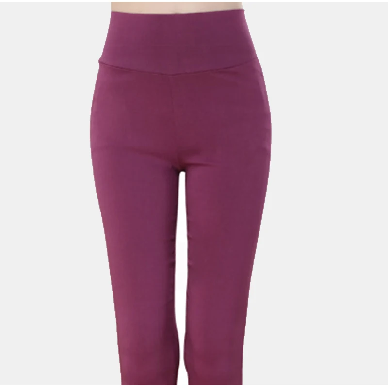 Женские брюки-карандаш с высокой талией размера плюс 6XL, Harajaku, однотонные облегающие леггинсы, женские брюки, весенне-Летняя женская одежда - Цвет: purple red