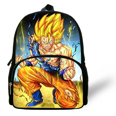 12-дюймовый герои мультфильмов Сунь Укун рюкзак Dragon Ball школьные ранцы для мальчиков принт Детский Рюкзак Mochila Escolar - Цвет: Слоновая кость