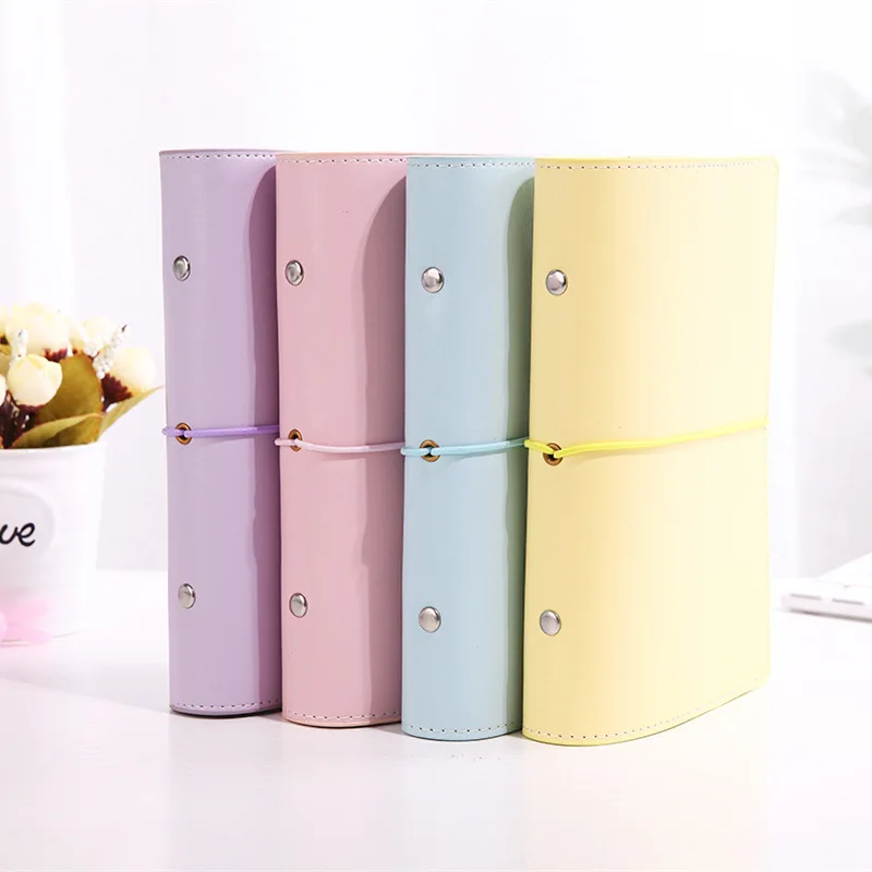 

Harphia A6 6 Holes Candy Colored index Spiral Book Loose Leaf Notebook Category Page with Elastic strape