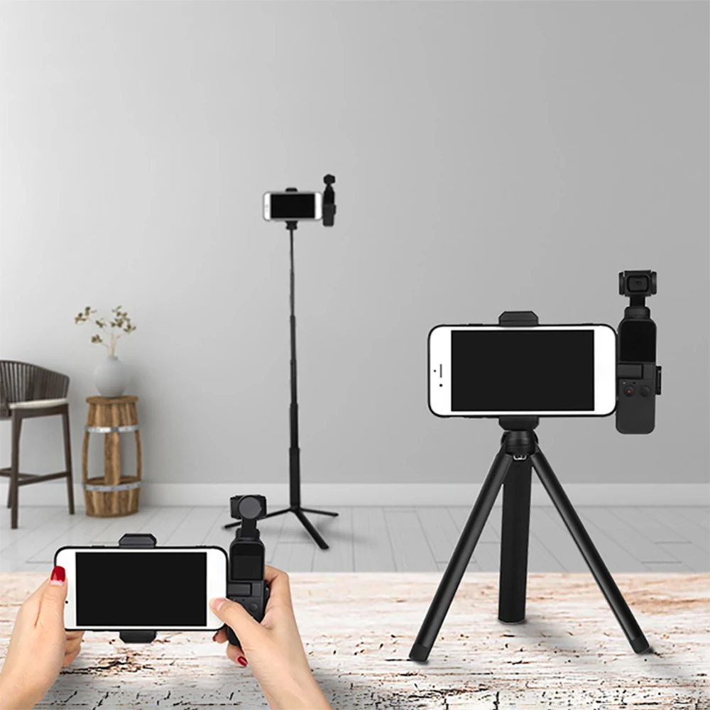 

1 Set Portable Mobile Phone Bracket For DJI OSMO Pocket Accessories Handheld Smartphone Support Holder Tripod Extension Rod