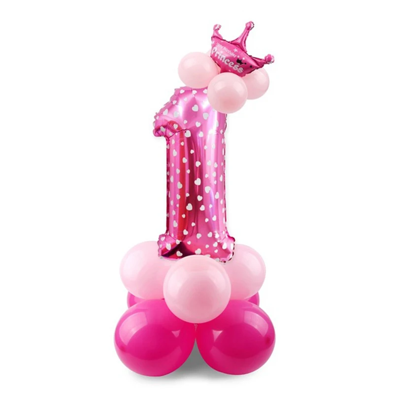 

ZOPHIL 32 inch Foil Number Balloons Set Decoration Happy Birthday Party Events Kids Baby Shower Favors Supplies One Three Crown