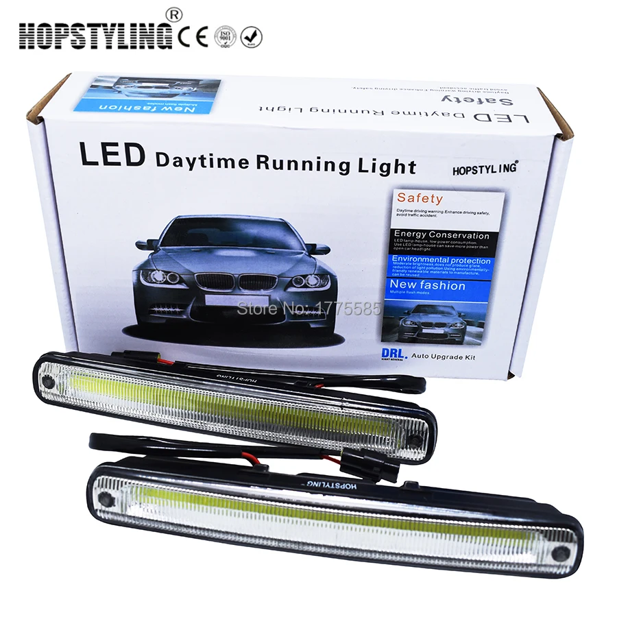 Hopstyling Car styling 2x 18 3cm white COB LED DRL font b Lamp b font Vehicle