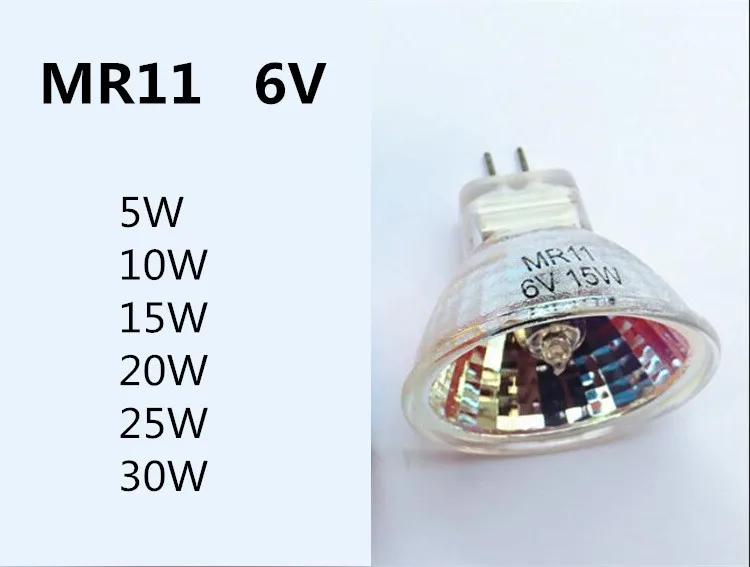 Лампа для микроскопа 4 шт./лот MR11 6 в 5 Вт точечная галогенная лампа 10w20W25w30w