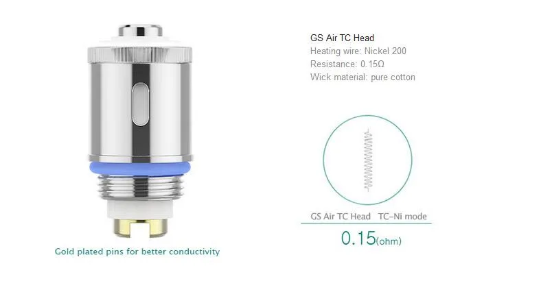 5 шт.,, Eleaf GS Air Series, Атомайзеры, 1.2ом, 1.5ом, 0.75ом, TC, 0.15ом, подходят для GS Air, Атомайзеры и GS Air 2, Атомайзеры