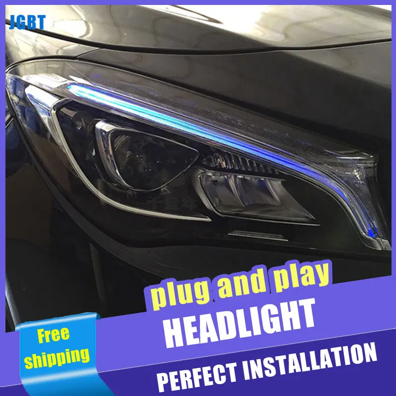 Preise 2PCS Auto Stil LED scheinwerfer für Benz CLA 14 18 für CLA kopf lampe alle LED DRL Objektiv doppel Strahl H7 HID Xenon bi xenon objektiv