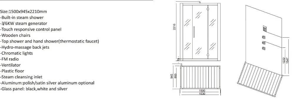 2017 Новый дизайн роскошные паровые душевые кабины массажные прогулки сауна