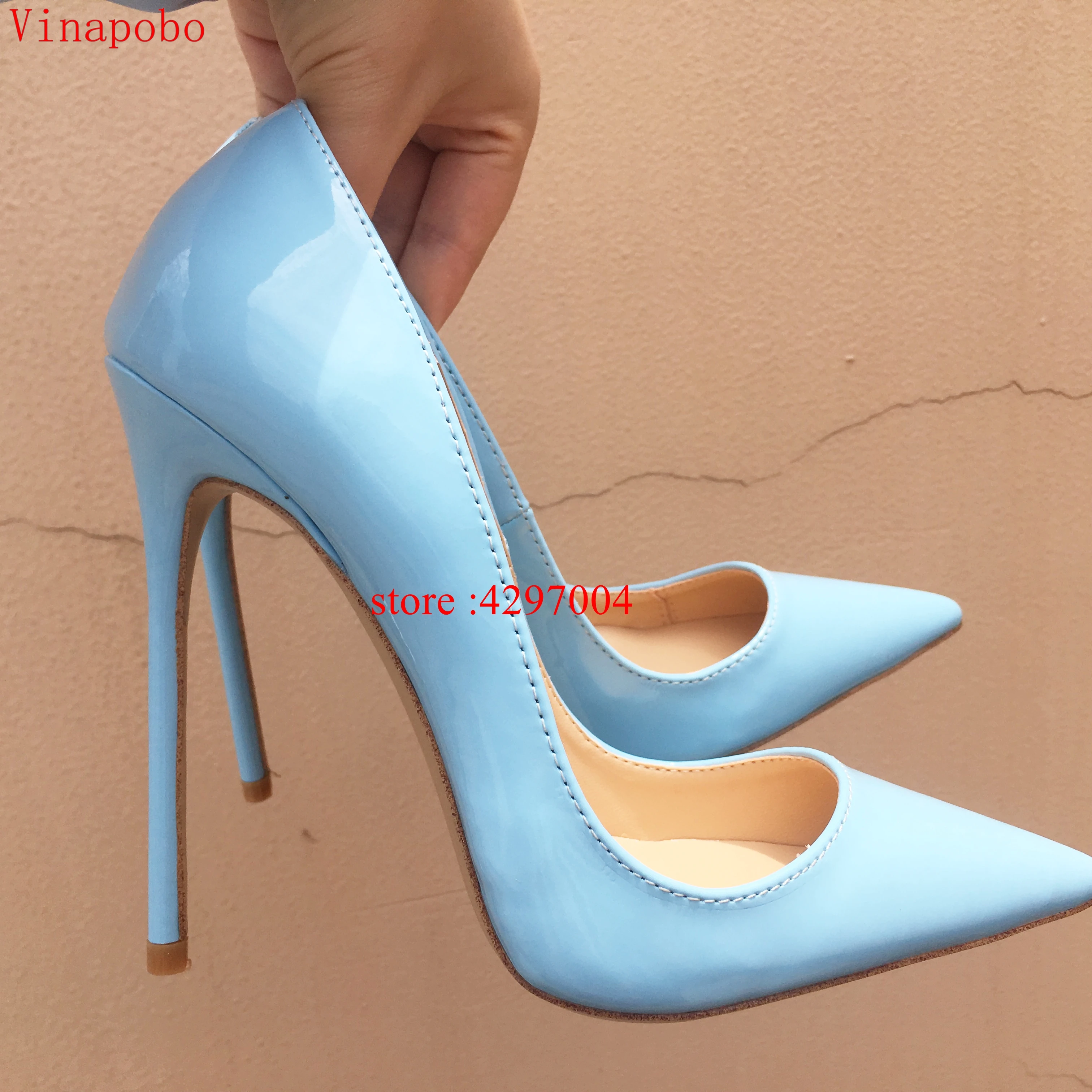 Ladies Designer Shoes Women So Nice Kate 12cm/10cm/8cm Patent Leather Blue Stiletto High Heels Fashion Wedding Shoes Women Pumps