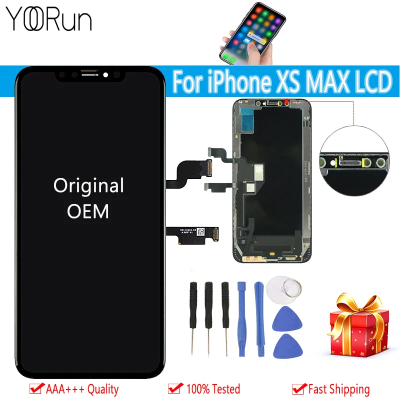 

Original OEM Display For iPhone Xs XSMAX LCD Touch Screen Digitizer Assembly For iPhone XS MAX LCD Screen Replacement Parts