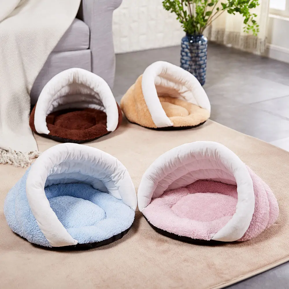 2019 S M Size Pet Dog Cat Soft Fleece Warm Cotton Bed House Cozy Mat Pad Nest 