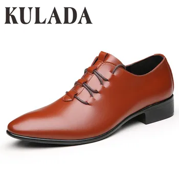 

KULADA 2019 Men Formal Shoes Business Classic Comfortable Shoes Men Oxford Luxury Brand Lace-up Shoes Man Dress Shoes
