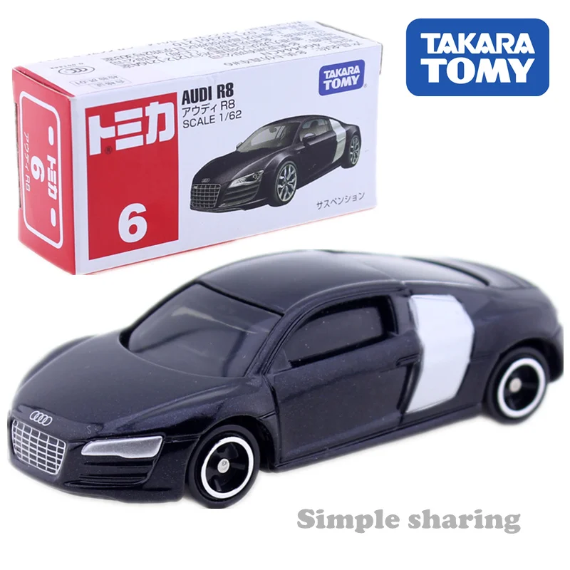 

TOMICA NO.6 AUDI R8 1:62 sports car TAKARA TOMY AUTO CAR Motors vehicle Diecast metal model toys