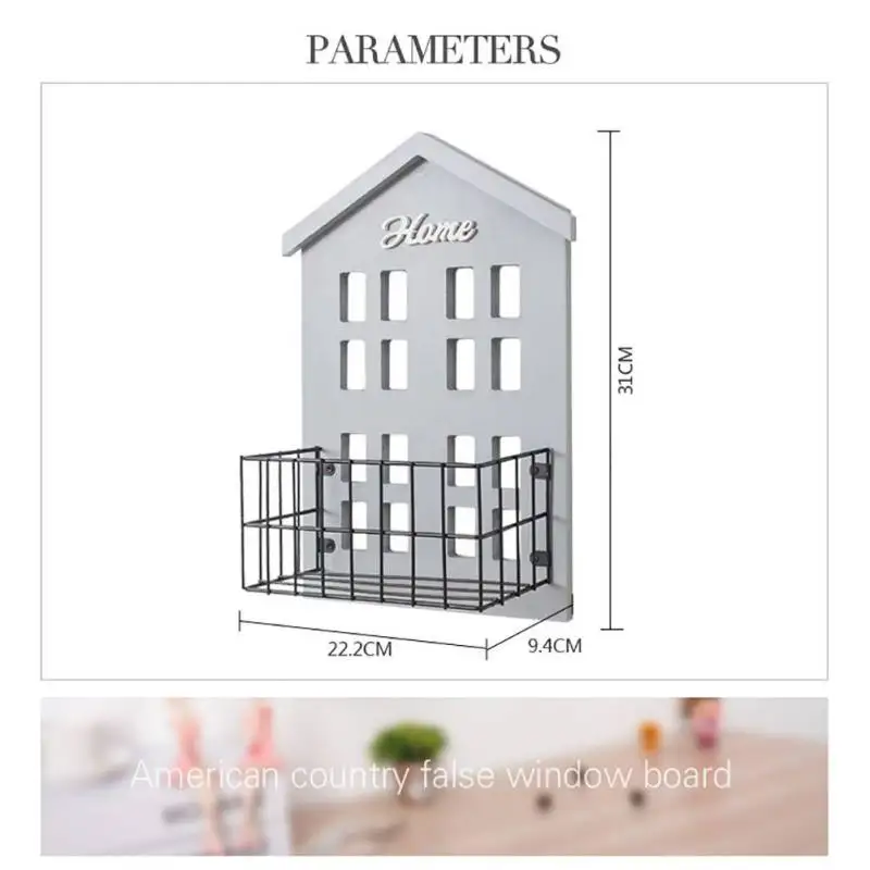 Деревянный Органайзер в форме дома, настенная полка, Настольный ящик для хранения, экологически чистая сумка для дома, для хранения в спальню