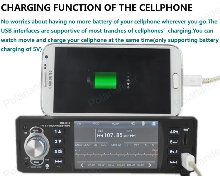 Bluetooth 1 DIN 12V RDS автомобильный стерео радио DME-4019 FM/SD/USB/AUX MP3-плеер несколько эквалайзеров дистанционное управление MP3/WMA/WAV плеер