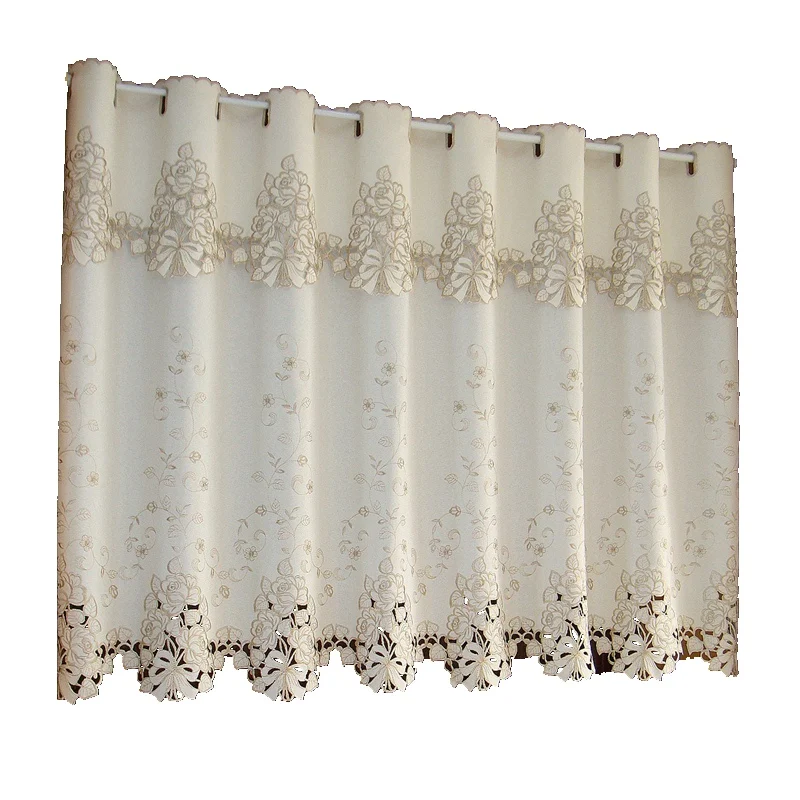 

Quality tube curtain semi-shade curtain embroidery fabric curtain finished product curtain kitchen curtain coffee curtain